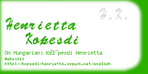 henrietta kopesdi business card